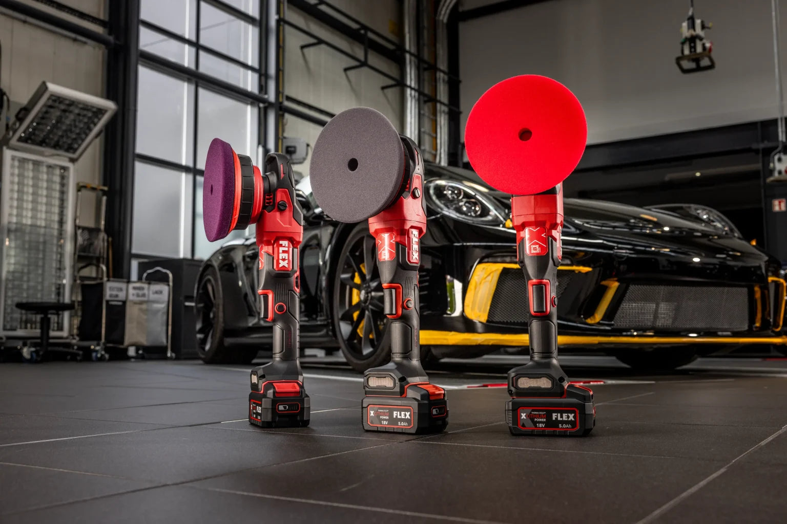 Flex XCE 8 150 18-EC – Batteridrevet poleringsmaskin + 2 batterier