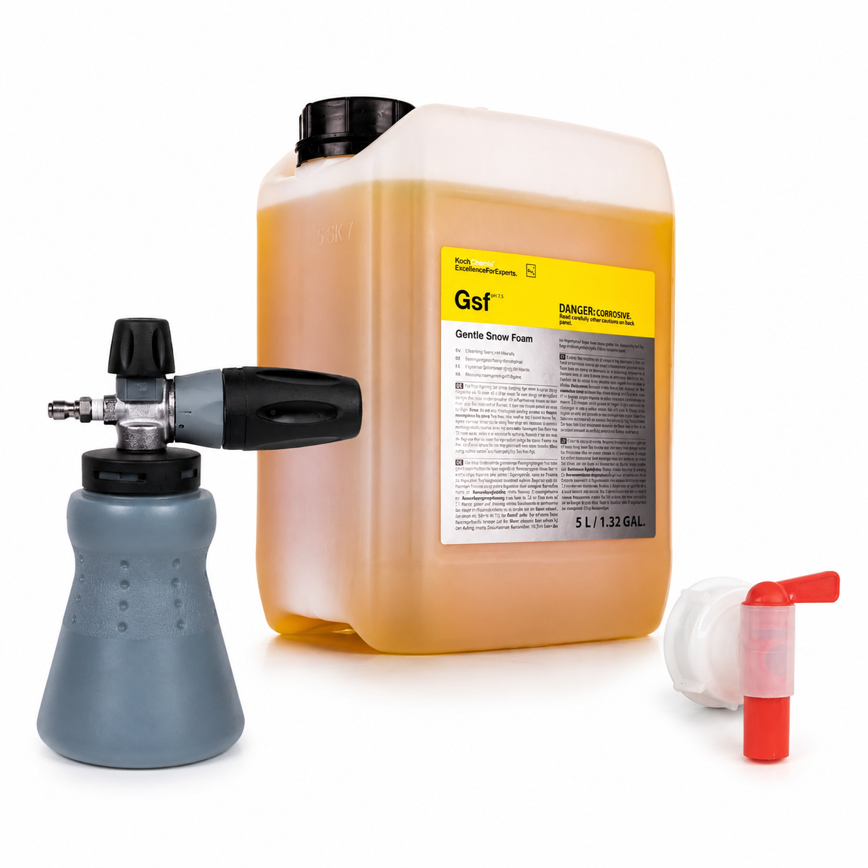 Skumvaskpakke - Koch-Chemie GSF 5L + MTM PF22.3 Skumkanon + Tappekran