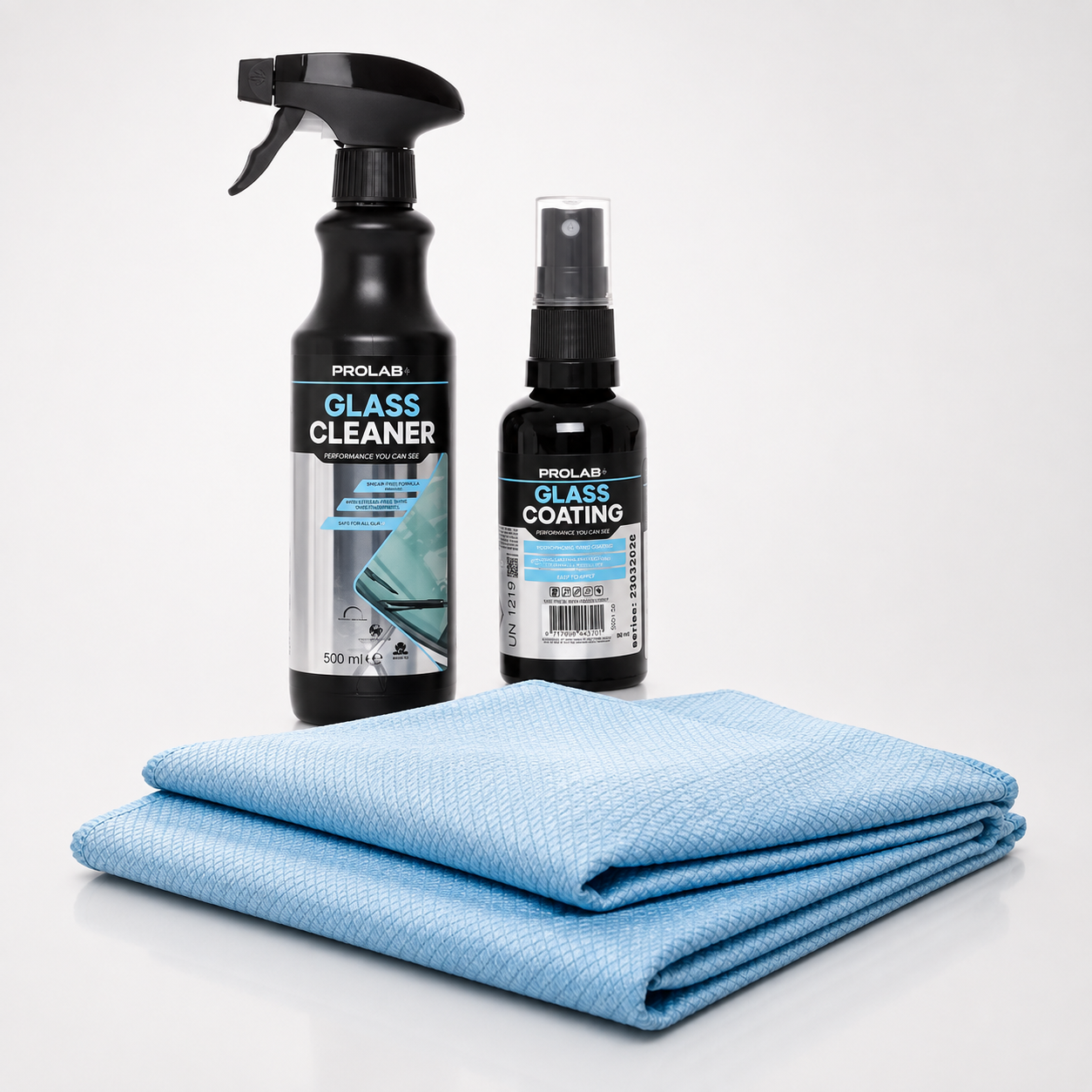Prolab+ Glasspleiepakke – Rens, coating og glasskluter